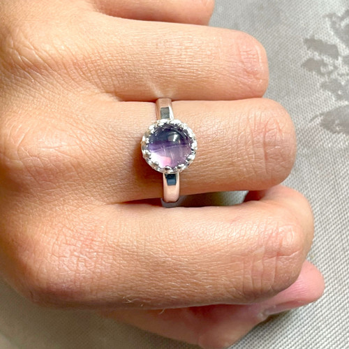 Stříbrný prsten s fluoritem Ag925