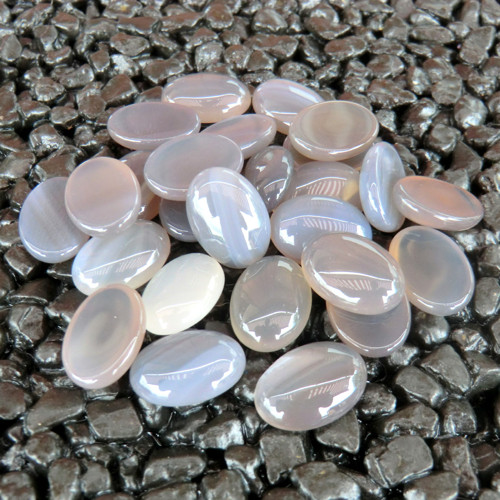Achát šedý * kabošon 18 x 13 mm