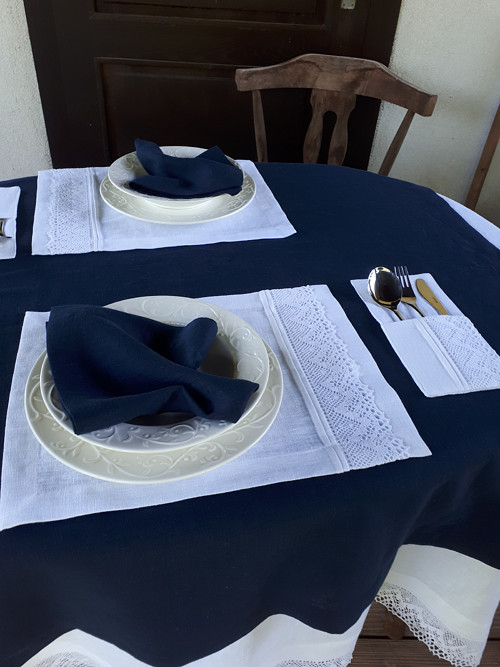 Lněné prostírání Luxury Linen White — foto 1