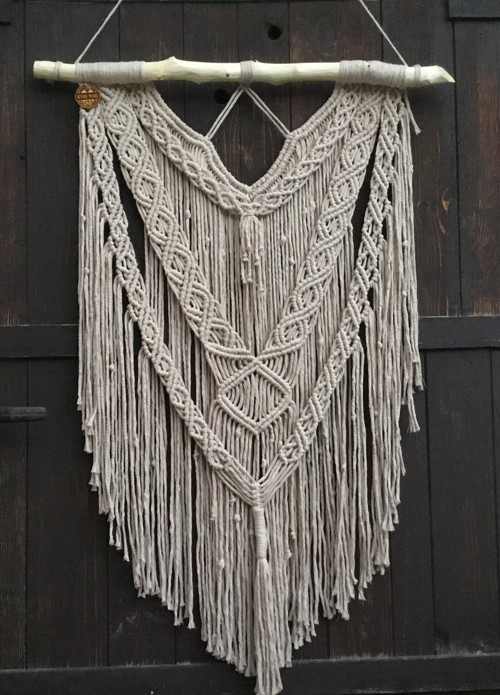 Macrame závěsná dekorace přírodní — foto 1