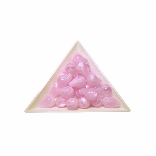 Kapky růžové 13 x 8mm, 2/10ks