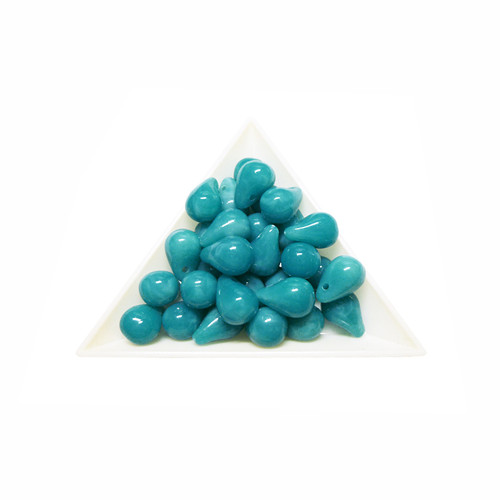 Kapky tyrkysové 13 x 8mm, 2/10ks