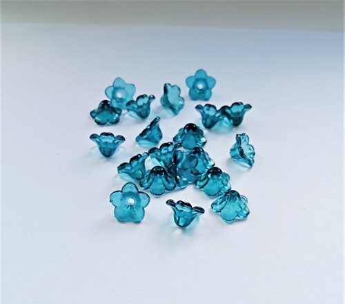 Zvonek malý tyrkys tmavý 12x7mm/10 kusů