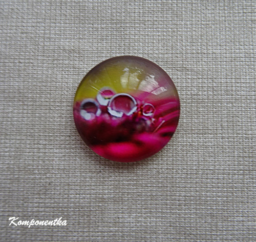 Skleněný kabošon s rosou 12mm 1kus