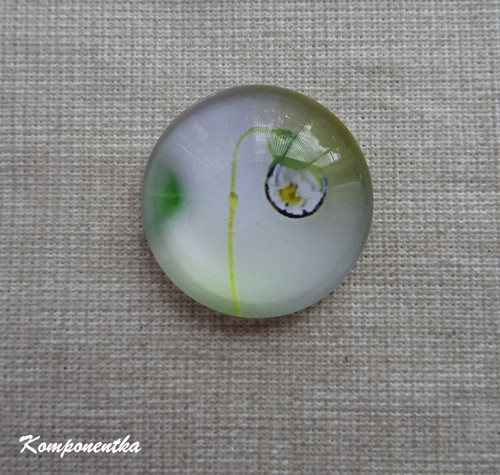 Skleněný kabošon s rosou 12mm 1kus