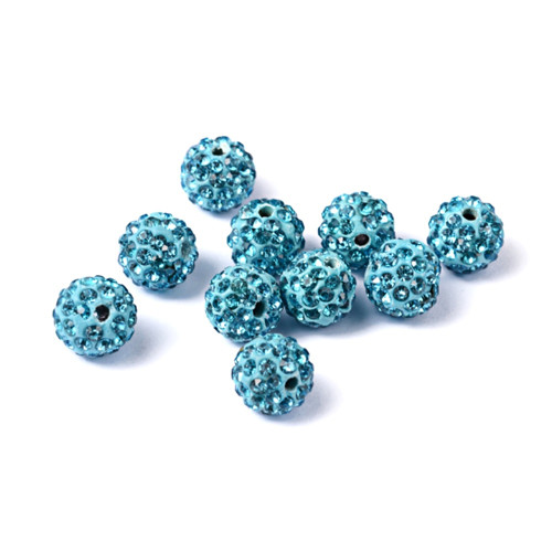 Shamballa kuličky tyrkysové 10mm 4ks/28,-