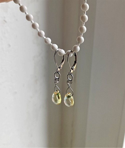 Lemon quartz náušnice