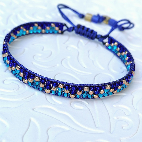 Turquoise&Blue Tiny Boho Wrap Seed Beads Bracelet