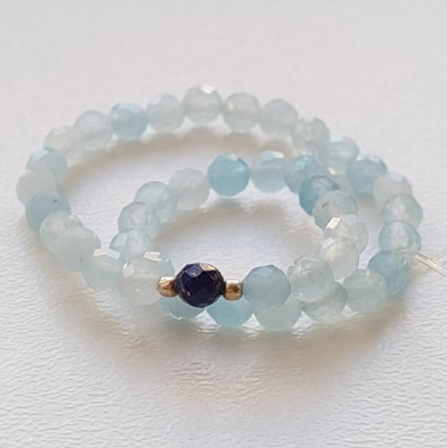 Minerální náramek. Akvamarín a Lapis Lazuli
