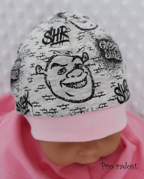 Čepice jednovrstvá SHREK pro děti do 55cm