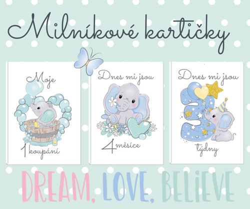 Milníkové kartičky - baby slon M