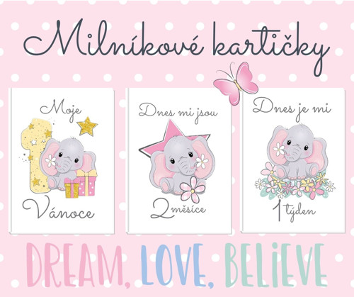 Milníkové kartičky - baby slon R
