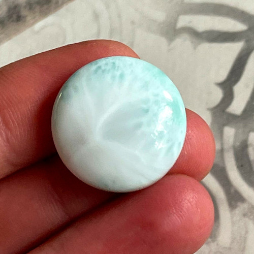 Larimar kabošon kruh / 20mm (č.2)