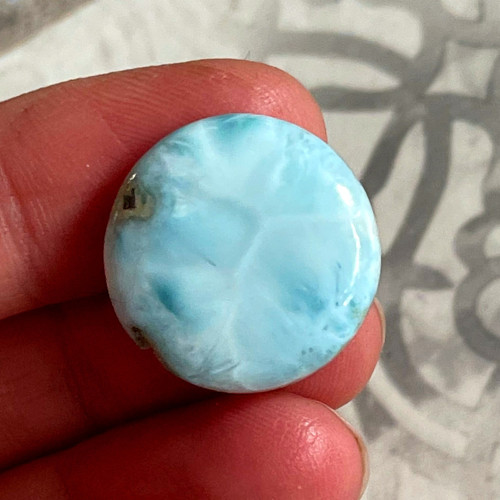 Larimar kabošon kruh / 20mm (č.5)