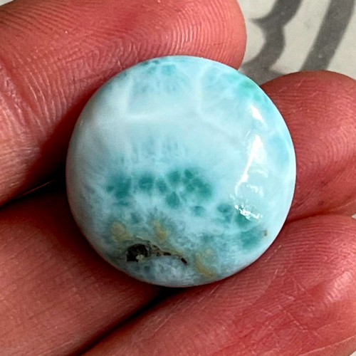 Larimar kabošon kruh / 20mm (č.6)