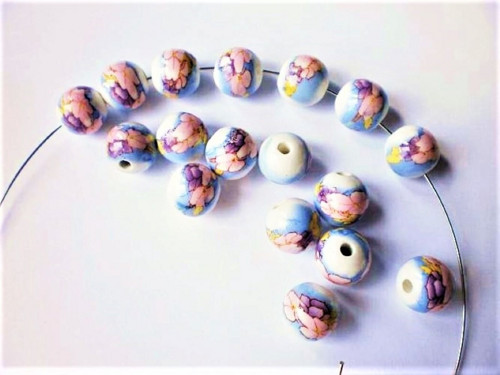 Korálek porcelán květy 12 mm / 2 kusy