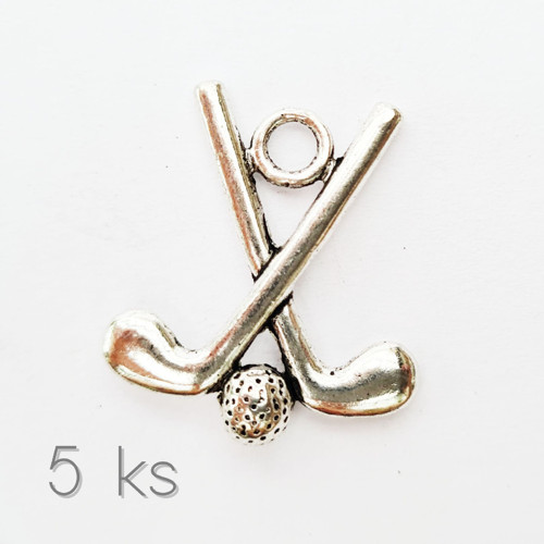 Přívěsek golfové hole s míčkem 24x22 mm, 5 ks