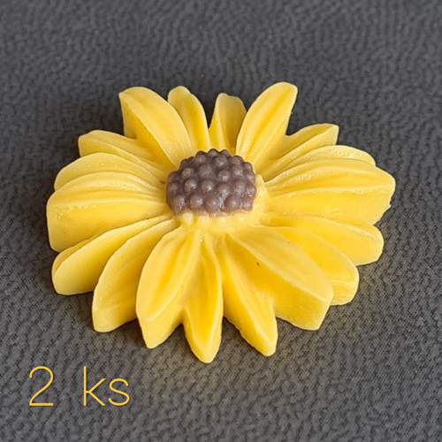Kopretina XL žlutá - kabošon 26 mm, 2 ks