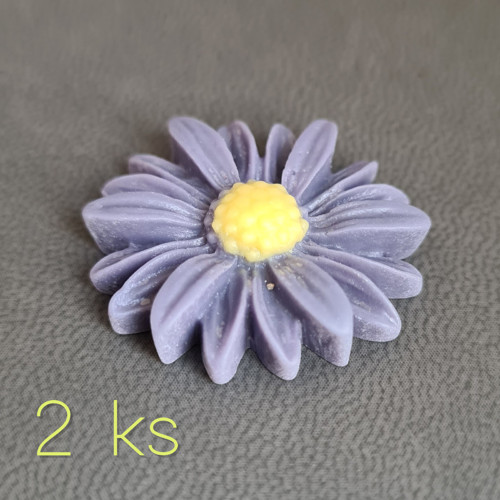 Kopretina XL fialová - kabošon 26 mm, 2 ks