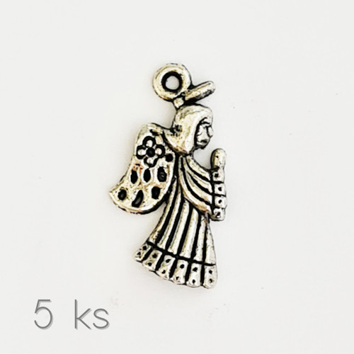 Anděl s flétnou, 22x12 mm, 5 ks