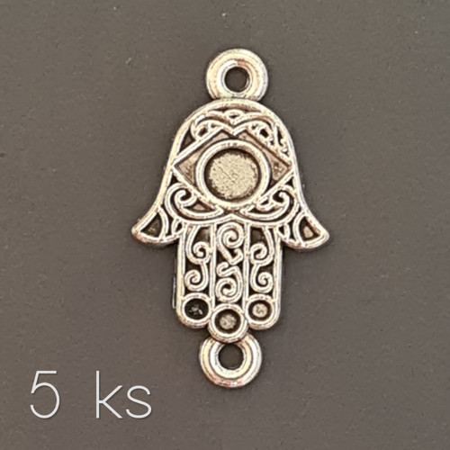 Ruka Fátimy malá - spojka, 22x13 mm, 5 ks