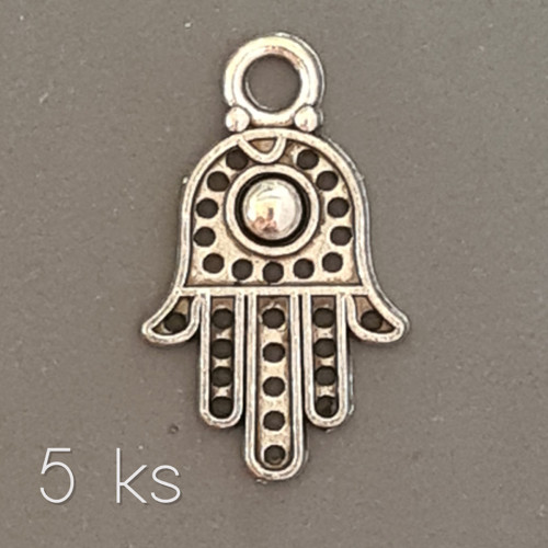 Ruka Fátimy s kuličkou, 19x12 mm, 5 ks