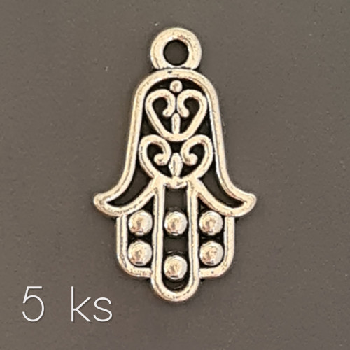 Ruka Fátimy s tečkami, 23x13 mm, 5 ks