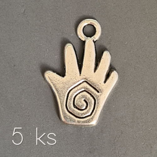 Ruka se spirálou, 18x12 mm, 5 ks