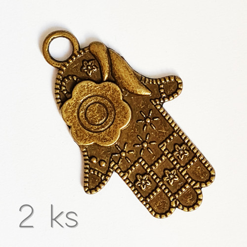 Ruka Fátimy velká, 40x26 mm, 2 ks