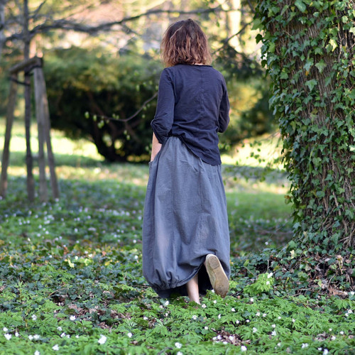Šedá sukně - maxisukně bavlněné plátno — foto 1