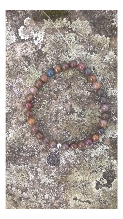 Náramek: pietersit + symbol čakry