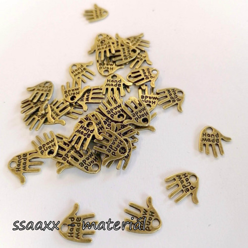 Kovová visačka ~ 13x11 mm ~ Hand Made ~ starobronz