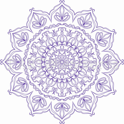 Mandala - Bílo fialová (obrys)