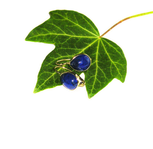 ZLATÉ náušnice EXTRA LAPIS LAZULI 13*10 — foto 1