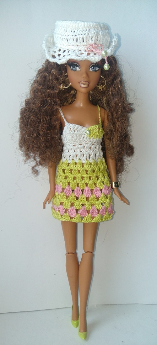Šaty klobouk pro panenky barbie, my scene