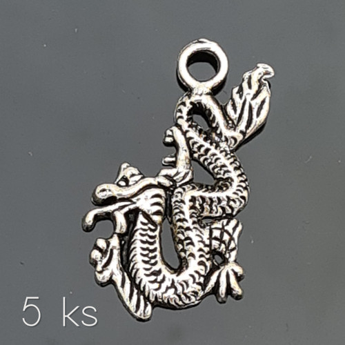 Kroutící se drak 26x16 mm, 5 ks