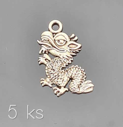 Čínský drak 13x17 mm, 5 ks — foto 1