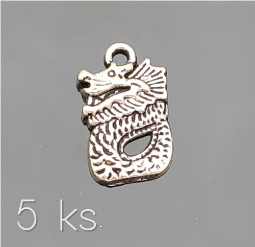 Usměvavý drak 16x10 mm, 5 ks — foto 1