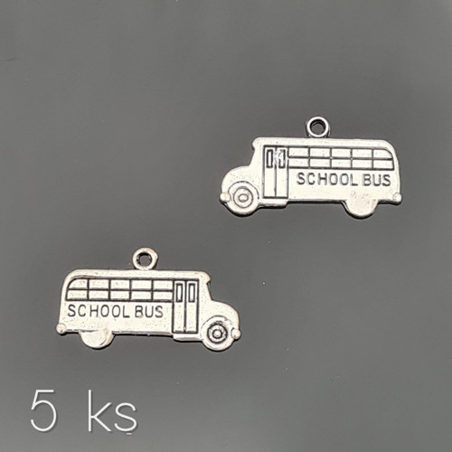 Školní autobus 23x12 mm, 5 ks