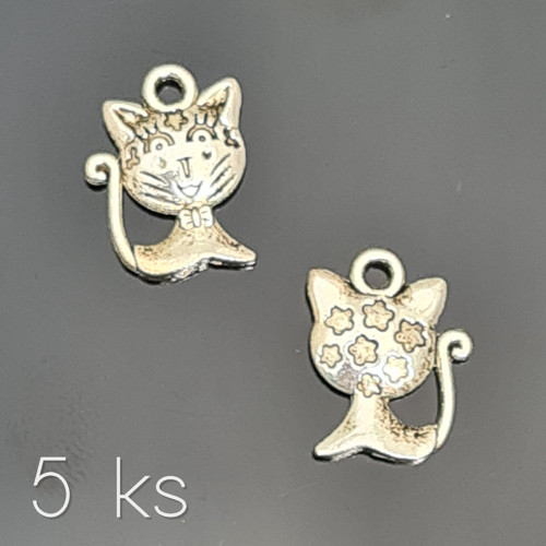 Rozesmátá kočka 11x15 mm, 5 ks