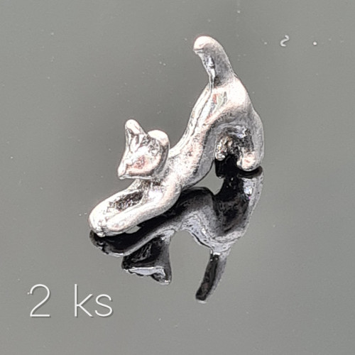 Kočka 3D "soška" 15x15 mm, 2 ks