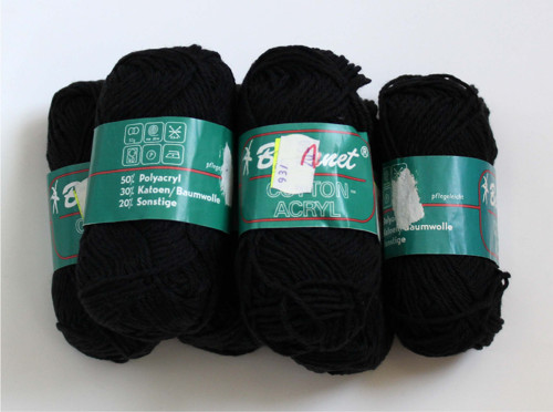 Příze černá směs s bavlnou 300g — foto 1