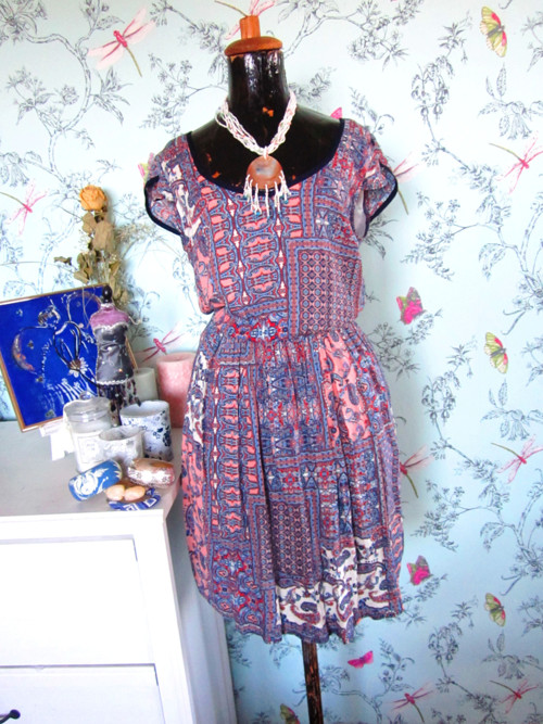 Šaty boho modrobílorůžový patchwork — foto 1