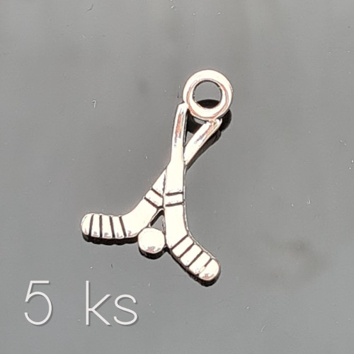 Hokejky s pukem 22x15 mm, 5 ks