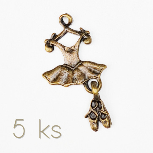 Baletní šaty s botami 15x13 mm, 5 ks