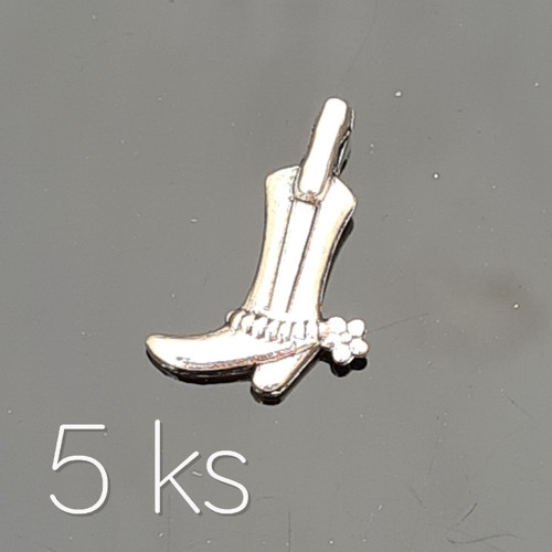 Kovbojská bota s ostruhou 17x13 mm, 5 ks