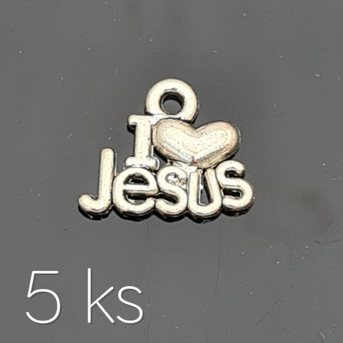 I Love Jesus 16x13 mm, 5 ks