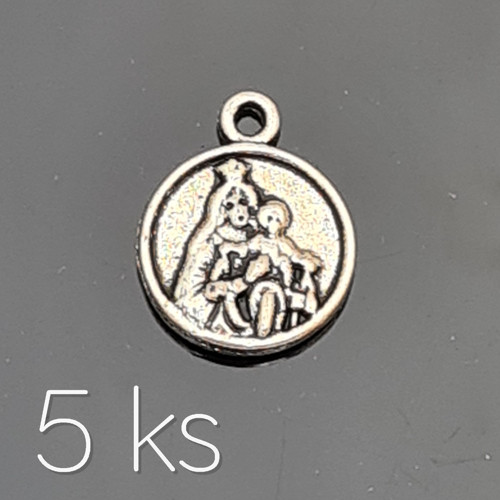 Madona s dítětem, oboustranná 13x14 mm, 5 ks
