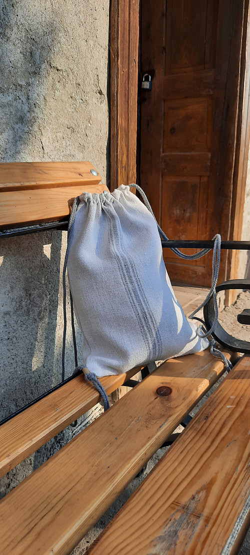 BackPack/Batoh/Vak dvojvrstvový - ručne tkaný ľan — foto 1