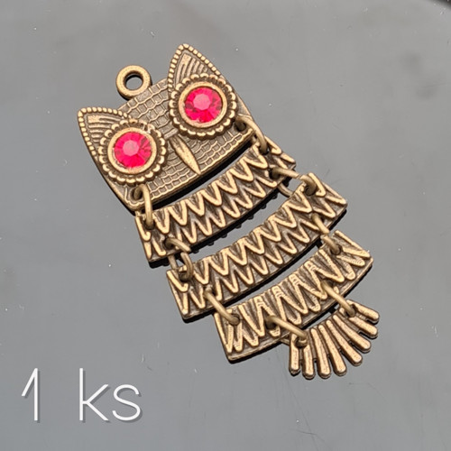 Červenooká sova 52x26 mm, 1 ks